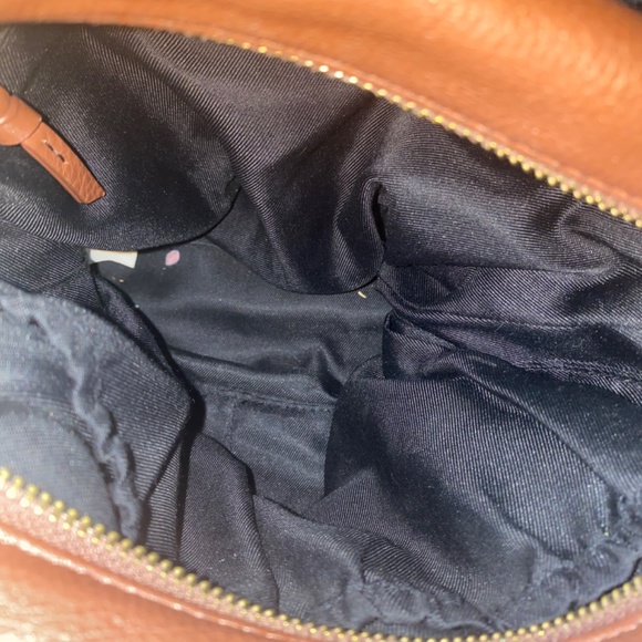 ELLIOTT LUCCA Purse Brown Leather Zip Lined Front/Rear Pocket Crossbody HandBag - Picture 10 of 11